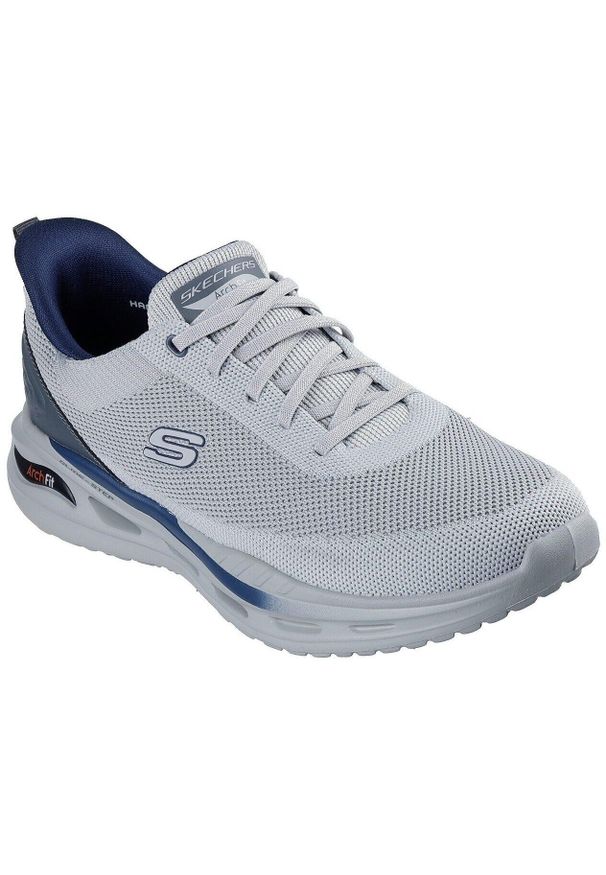 skechers - Adidasy Skechers Arch Fit Orvan - Kin, Mężczyźni. Kolor: szary. Materiał: materiał