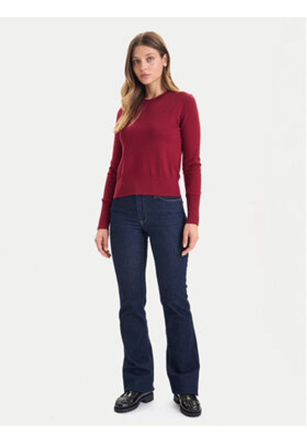Guess Jeans Sweter W4BR83 Z3HO2 Czerwony Regular Fit. Kolor: czerwony. Materiał: syntetyk