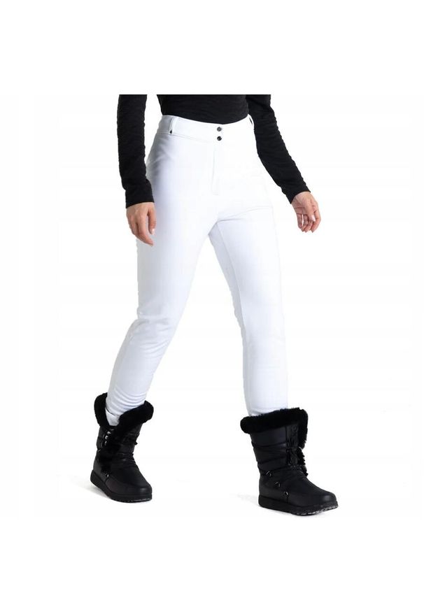 DARE 2B - Softshellowe spodnie narciarskie dla kobiet Dare2B Sleek II DWL562. Kolor: biały. Materiał: tkanina. Sezon: zima. Sport: narciarstwo