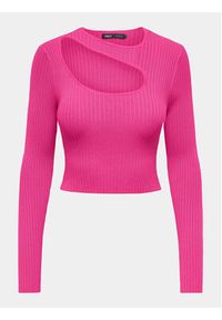 only - ONLY Bluzka Meddi 15311084 Różowy Slim Fit. Kolor: różowy. Materiał: syntetyk #4