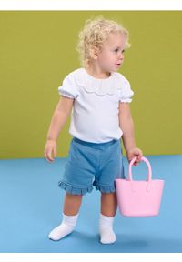 Sinsay - Bawełniane szorty z koronkową falbanką - szary. Kolor: szary. Materiał: bawełna, koronka #1