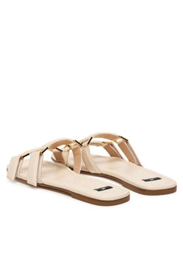 Elisabetta Franchi Klapki SA-50L-62E2-V550 Kremowy. Kolor: kremowy. Materiał: skóra