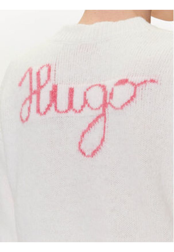 Hugo - HUGO Sweter Solanu 50545092 Écru Regular Fit. Materiał: wełna