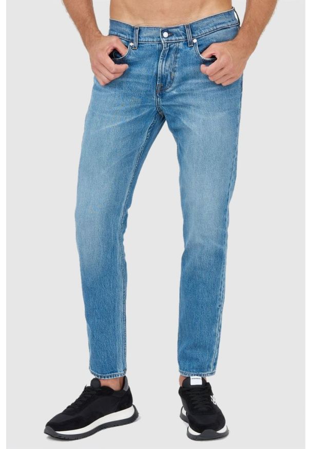 7 FOR ALL MANKIND Jeansy męskie SLIMMY TAPERED SPECIAL EDITION LAID BACK. Kolor: niebieski