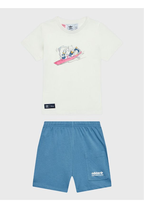 Adidas - adidas Komplet t-shirt i szorty sportowe Disney Mickey And Friends HK9780 Kolorowy Regular Fit. Materiał: bawełna. Wzór: motyw z bajki, kolorowy