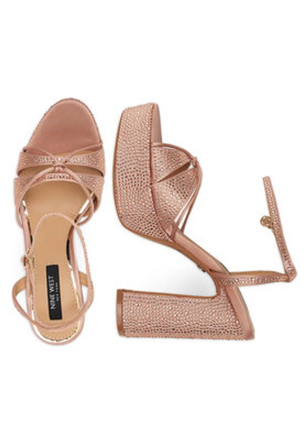 Nine West Sandały S3SH005-01A Różowy. Kolor: różowy. Materiał: materiał