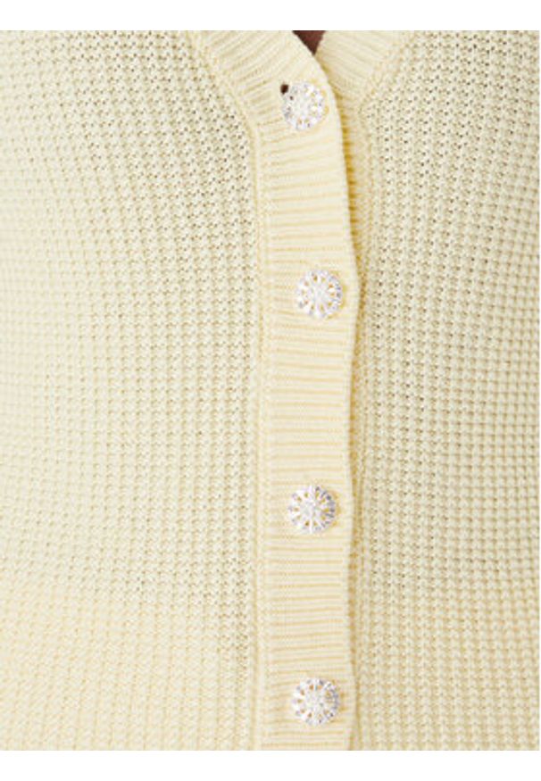 Morgan Kardigan 261-MYRTILE Żółty Slim Fit. Kolor: żółty. Materiał: bawełna