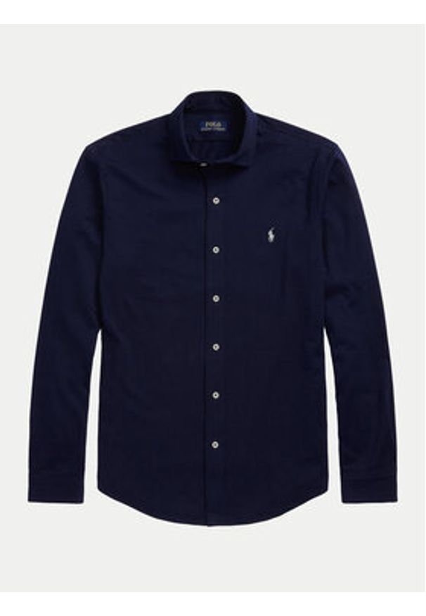 Polo Ralph Lauren Koszula 710899386003 Granatowy Slim Fit. Typ kołnierza: polo. Kolor: niebieski. Materiał: bawełna