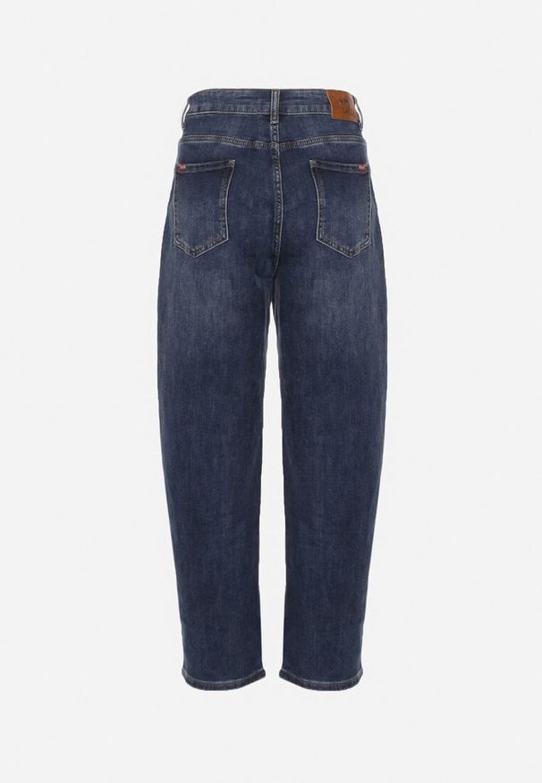 Born2be - Niebieskie Jeansy Mom Fit High Waist z Bawełny Nelimesa. Okazja: na co dzień. Stan: podwyższony. Kolor: niebieski. Styl: casual