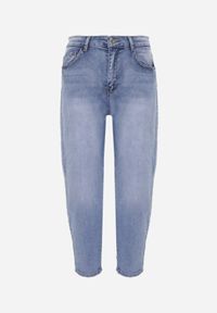Renee - Niebieskie Bawełniane Jeansy Mom Fit High Waist w Klasycznym Stylu Vilinira. Okazja: na co dzień. Stan: podwyższony. Kolekcja: plus size. Kolor: niebieski. Styl: klasyczny #2