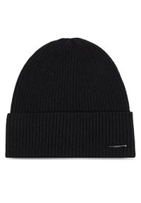 Calvin Klein Czapka Modern Bar Beanie K50K511461 Czarny. Kolor: czarny. Materiał: wiskoza