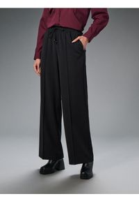 Sinsay - Spodnie wide leg - czarny. Kolor: czarny