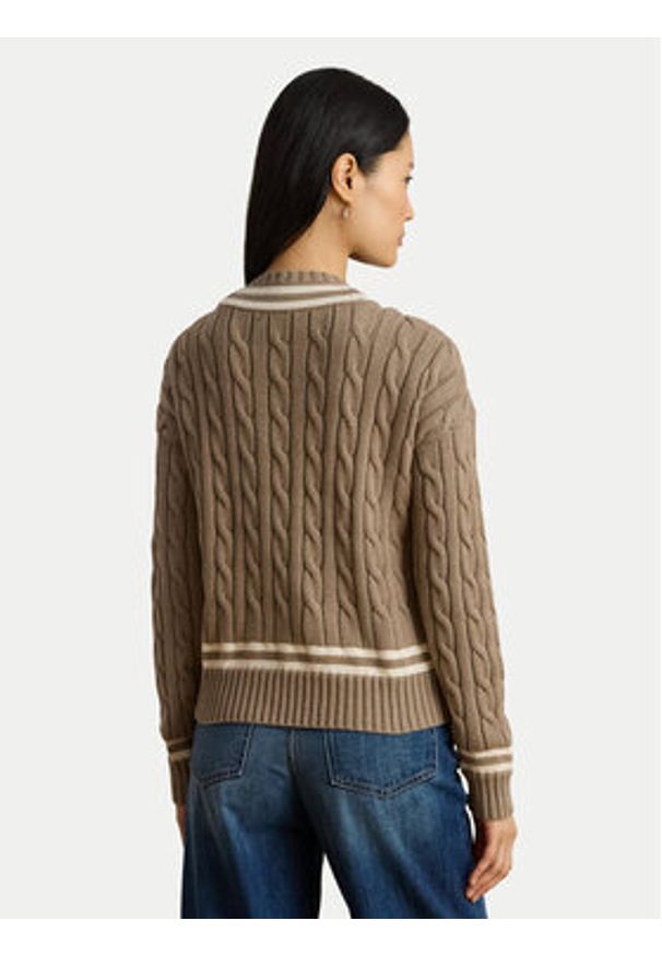 Lauren Ralph Lauren - LAUREN RALPH LAUREN Sweter 200979662002 Brązowy Relaxed Fit. Kolor: brązowy. Materiał: bawełna