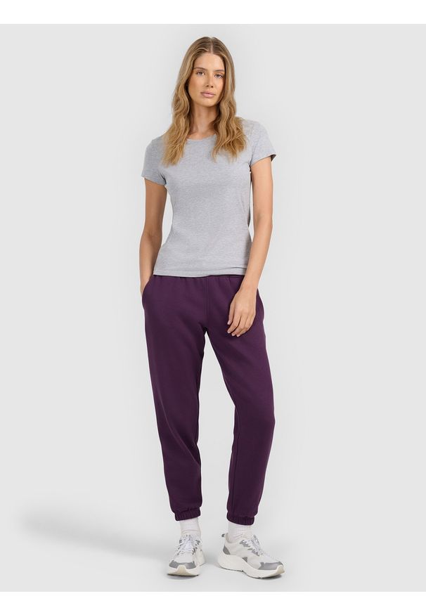 4f - 4F T-shirt slim gładki damski XS. Okazja: na co dzień. Kolor: szary. Materiał: dzianina, bawełna, materiał, elastan. Długość rękawa: krótki rękaw. Długość: krótkie. Wzór: gładki. Styl: wizytowy, casual