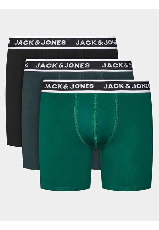 Jack & Jones - Jack&Jones Komplet 3 par bokserek 12246324 Zielony. Kolor: zielony. Materiał: bawełna