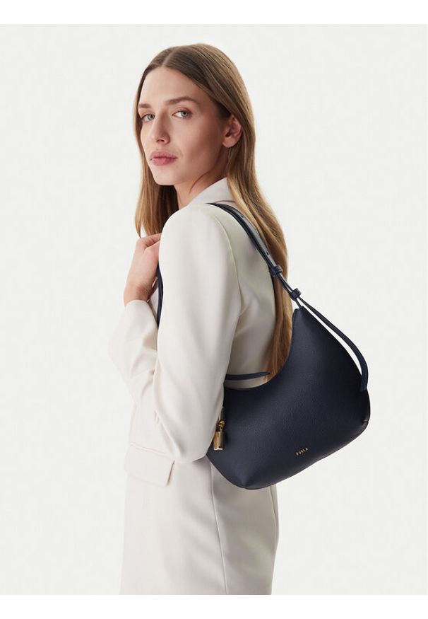 Furla Torebka Goccia S WB01500 BX3353 KH 4852S Granatowy. Kolor: niebieski. Materiał: skórzane
