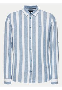 INDICODE Koszula Donuld 20-458 Niebieski Regular Fit. Kolor: niebieski. Materiał: len #1