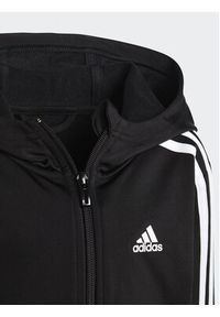 Adidas - adidas Dres Essentials 3-Stripes Shiny Tracksuit HR5906 Czarny Slim Fit. Kolor: czarny. Materiał: syntetyk #3