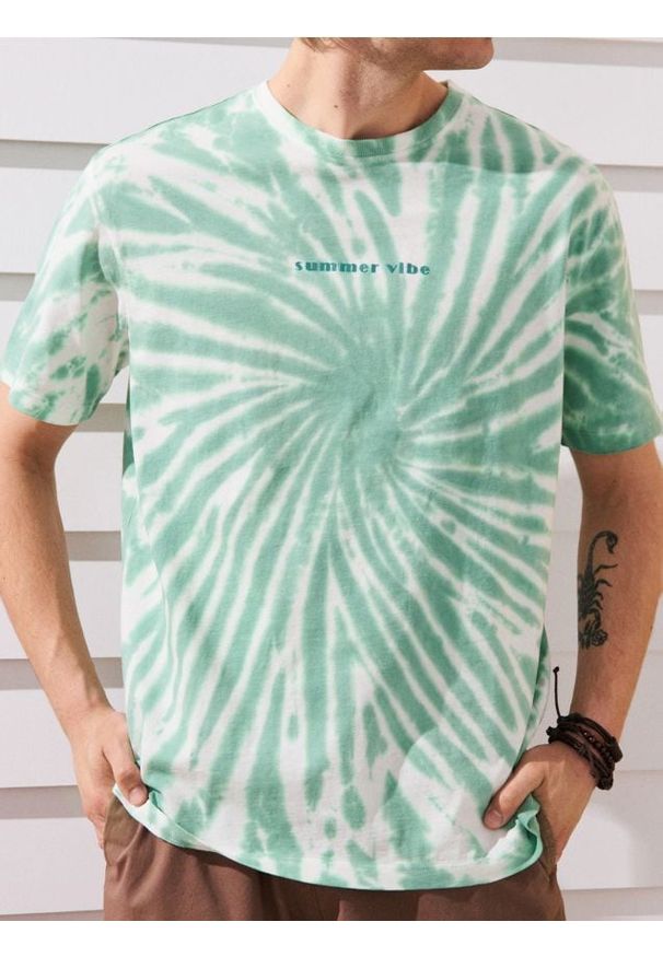 Sinsay - Koszulka tie dye - biały. Kolor: biały