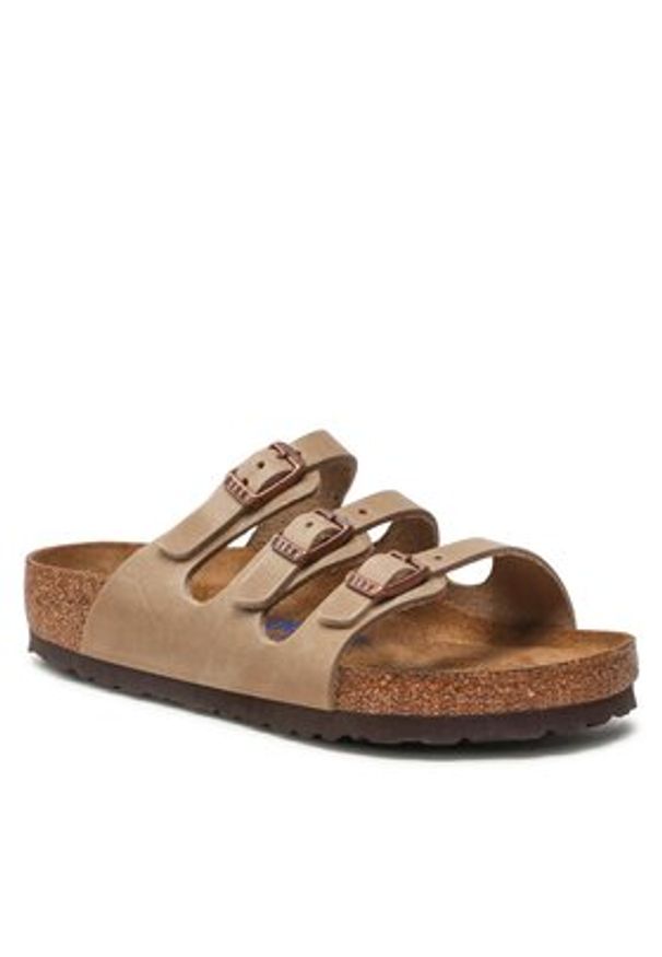 Birkenstock Klapki Florida 1011432 Beżowy. Kolor: beżowy. Materiał: skóra