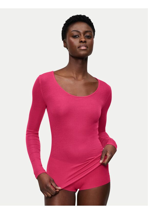 Triumph Koszulka piżamowa Bauty Layers 10225060 Różowy Slim Fit. Kolor: różowy. Materiał: lyocell