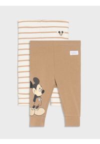 Sinsay - Legginsy 2 pack Mickey Mouse - beżowy. Kolor: beżowy. Wzór: motyw z bajki