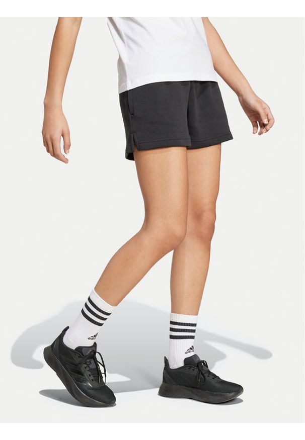 Adidas - adidas Szorty sportowe Essentials Small Logo JH3685 Czarny Loose Fit. Kolor: czarny. Materiał: syntetyk, bawełna