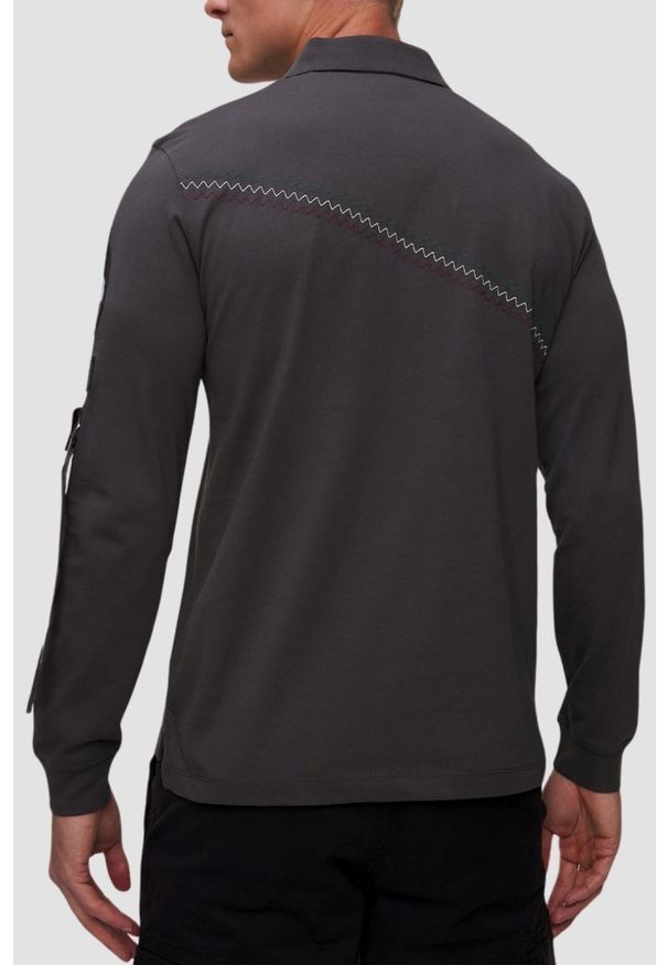 Aeronautica Militare - AERONAUTICA MILITARE Szary męski longsleeve polo Eurofighter Typhoon. Typ kołnierza: polo. Kolor: szary. Długość rękawa: długi rękaw