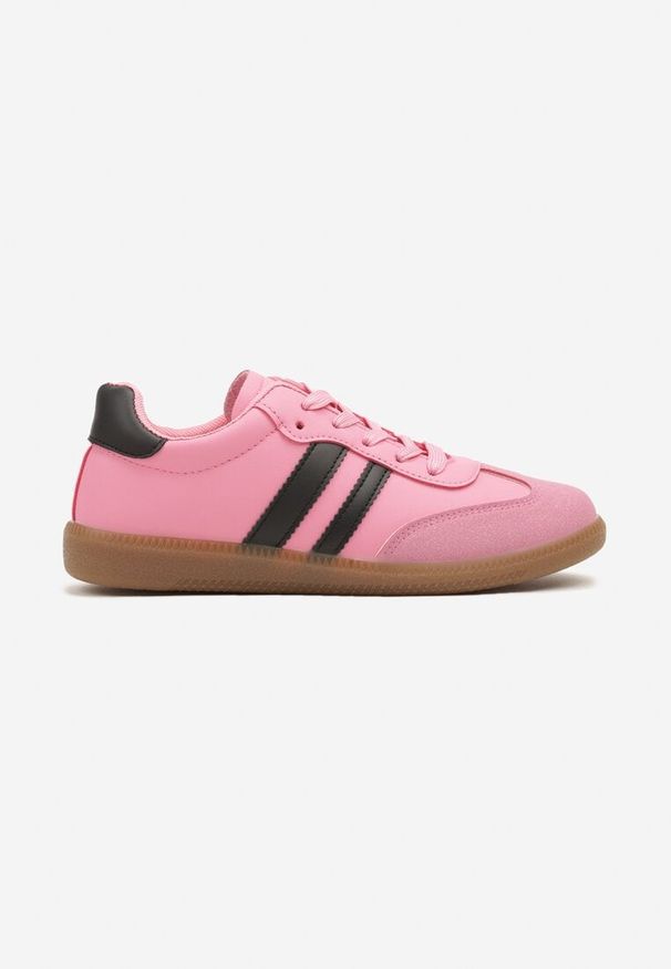 Born2be - Różowe Sneakersy w Stylu Tenisówek z Przeszyciami Tanilea. Okazja: do pracy. Kolor: różowy. Sezon: wiosna