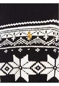 Polo Ralph Lauren Sweter 710853231004 Czarny Regular Fit. Typ kołnierza: polo. Kolor: czarny. Materiał: bawełna