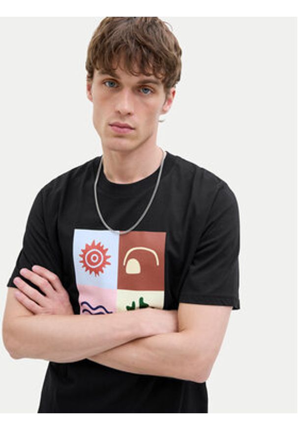 Jack & Jones T-Shirt Canggu 12277220 Czarny Regular Fit. Kolor: czarny. Materiał: bawełna