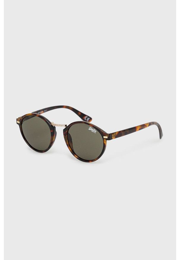 Superdry okulary przeciwsłoneczne damskie kolor brązowy. Kształt: okrągłe. Kolor: brązowy
