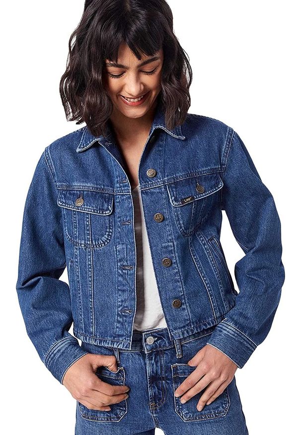 Lee - LEE CROPPED RIDER JACKET DAMSKA KURTKA JEANSOWA TIC L54CGGEZ. Materiał: jeans