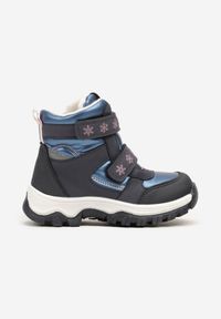 Born2be - Granatowe Płaskie Botki na Rzep z Metalicznymi Wstawkami Verinsia. Zapięcie: rzepy. Kolor: niebieski. Materiał: jeans. Wzór: kolorowy. Styl: młodzieżowy, elegancki