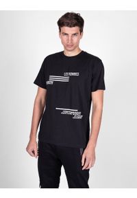 Les Hommes T-shirt "Contemporary" | LJT208-700P | Contemporary Elegance | Mężczyzna | Czarny. Okazja: na co dzień. Kolor: czarny. Materiał: bawełna. Wzór: nadruk. Styl: casual #4