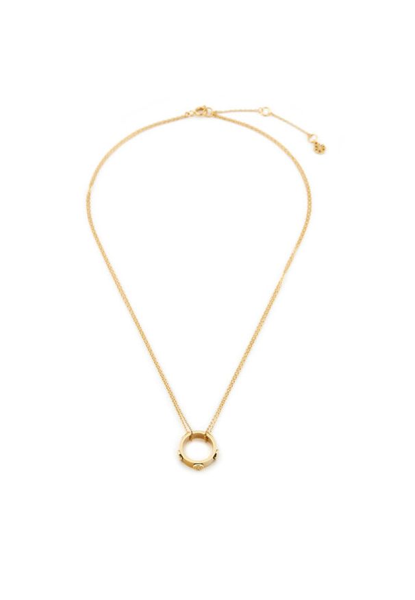 Tory Burch Naszyjnik Miller Stud Circle Pendant 160172 Złoty. Materiał: metalowe. Kolor: złoty