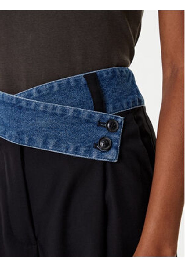 Desigual Spodnie materiałowe Denimwaist 25WWPW03 Czarny Wide Leg. Kolor: czarny. Materiał: syntetyk