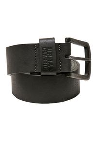 Urban Classics - Pasek Jeden Kolor Ze Skóry Ekologicznej. Kolor: szary. Materiał: skóra ekologiczna. Wzór: paski #1