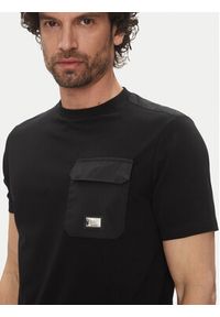 Karl Lagerfeld - KARL LAGERFELD T-Shirt 755037 552221 Czarny Regular Fit. Typ kołnierza: dekolt w karo. Kolor: czarny. Materiał: bawełna