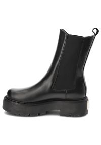 Czarne Botki Carinii Stylowe Wsuwane Workery Damskie. Okazja: na co dzień. Zapięcie: bez zapięcia. Kolor: czarny. Materiał: skóra. Styl: elegancki #3