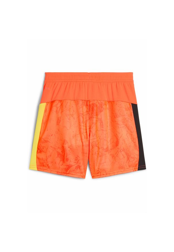 Puma - Młodzieżowe szorty KIDSUPER × MANCHESTER CITY PUMA Neon Sun Black Orange. Kolor: czarny, pomarańczowy, wielokolorowy, żółty. Sezon: lato