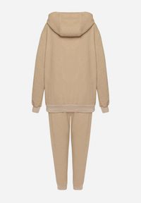Born2be - Ciemnobeżowy Komplet Dresowy Bluza z Kapturem i Joggery Rerialda. Kolor: beżowy. Materiał: dresówka #7