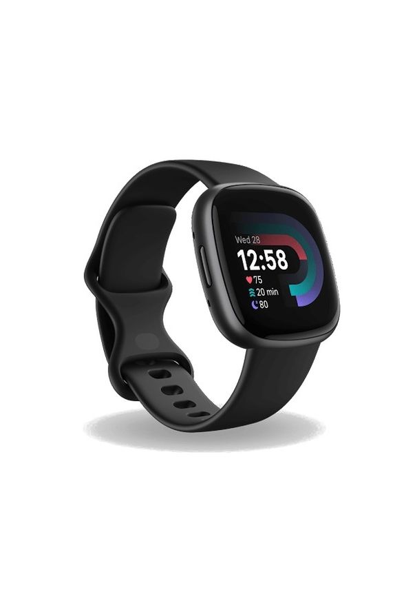 Zegarek sportowy Fitbit by Google Versa 4 czarno-grafitowy. Rodzaj zegarka: smartwatch. Kolor: czarny, szary, wielokolorowy. Styl: sportowy