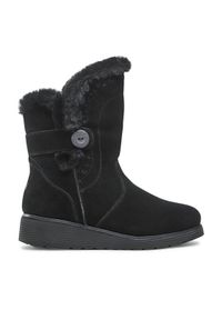 skechers - Skechers Botki Cozy Peak 49811/BLK Czarny. Kolor: czarny. Materiał: skóra, zamsz #1