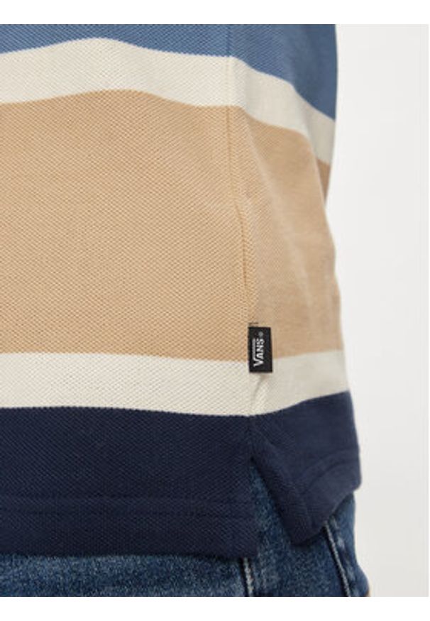 Vans Polo Halicrest Stripe Polo Ss VN000G3R Niebieski Regular Fit. Typ kołnierza: polo. Kolor: niebieski. Materiał: bawełna