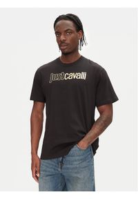 Just Cavalli T-Shirt 78OAHT16 Czarny Regular Fit. Kolor: czarny. Materiał: bawełna