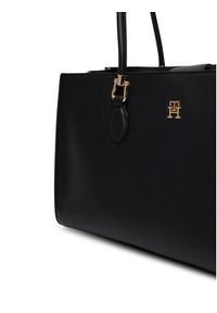 TOMMY HILFIGER - Tommy Hilfiger Torebka Th Grace Satchel AW0AW18750 Czarny. Kolor: czarny. Materiał: skórzane #4