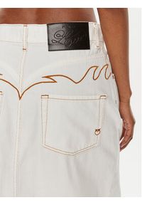 Pinko Spódnica jeansowa Riders 103628 A1VD Biały Regular Fit. Kolor: biały. Materiał: bawełna