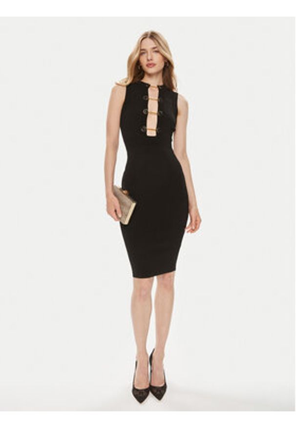 Elisabetta Franchi Sukienka koktajlowa AM-50S-41E3-V500 Czarny Slim Fit. Kolor: czarny. Materiał: syntetyk. Styl: wizytowy