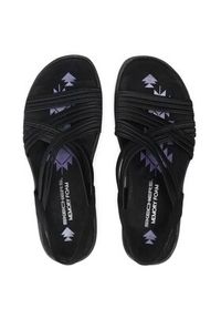 skechers - Skechers Sandały Simply Stretch 163023/BLK Czarny. Kolor: czarny. Materiał: materiał